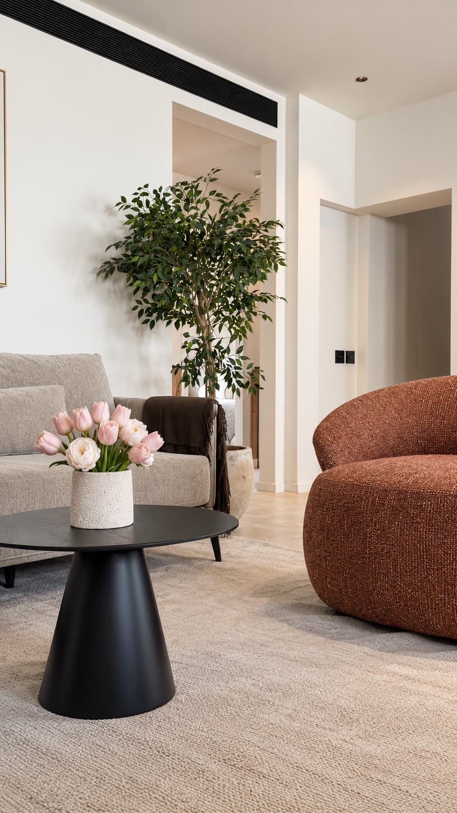 Shared living room at Hazetim House coliving, Ramat Gan