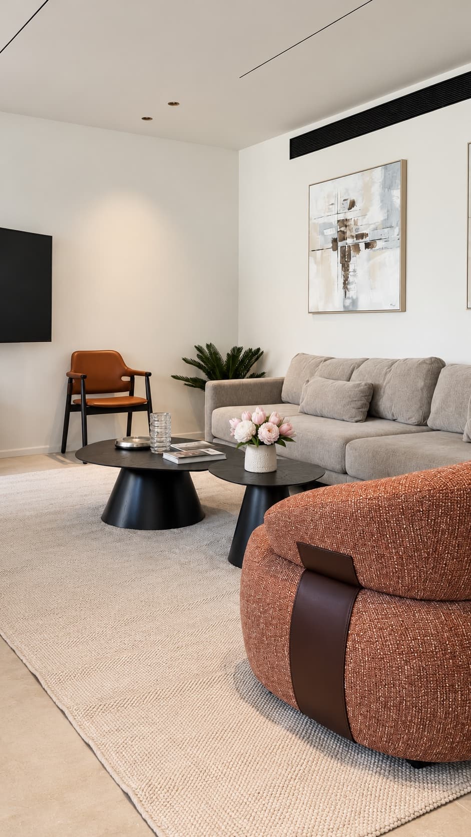 Shared living room at Hazetim House coliving, Ramat Gan